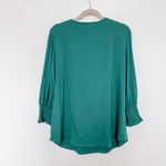 Womens Top 2 Piece Lot Size XXL Red Green Long Sleeve Smocked Cuff Holiday Photo 6