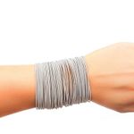Boutique NEW Platinum Plated‎ Silver Guitar String Bracelets Stackable Boho, Stretchy Photo 3