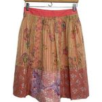 Rebecca Taylor Silk Blend Patchwork Floral Skirt Sz 0 Mini Adult MOP Button Y2K Photo 0