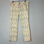 Free People Aztec Print Grey Tan Skinny Jean Zippered Ankle Womens size 31 Photo 4