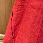 Banana Republic Banana Republic Linen Trapeze High-Low Dress Blooming Red Orange Size 2 Petite Photo 5