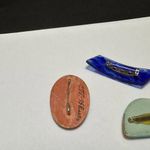 Lot Of 3 Handmade Hand Crafted Novelty Brooch Pins Wood Glass Ceramic Photo 3
