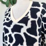 Loft NWT Animal Spotted V-Neck Fuzzy Sweater S Photo 2