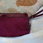 Coach Signature Burgundy Wristlet Photo 0
