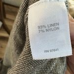 J.Jill Women's Petite Scoop Neck Linen Blouse Olive Gray 3/4 Sleeve Size S Photo 5