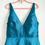 Monique Lhuillier Teal Mesh Formal Gown Sleeveless mesh insert Formal Dress 16 Photo 5