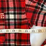 No Comment NWTs Red Plaid Flannel Button Down Crop Top with Embellishments Size Medium Photo 5