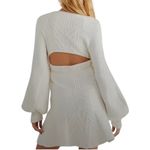Free People  Emmaline Cable Knit White Mini Dress L Photo 3