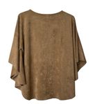 Alberto Makali  faux leather laser cut out pattern brown poncho M Photo 1