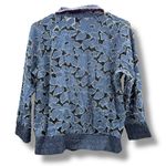 Anna Sui Floral Lace Denim Jacket Women’s Size Small Zip Front Collared Photo 1