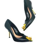 Alexander McQueen Black & Gold Studded Pointed Toe stiletto Pumps IT 39 Photo 1