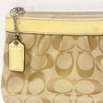 Coach  Signature Canvas Wristlet Zip Pouch With Patent Leather Trim Wallet Photo 1