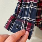 Beach Lunch Lounge Blue Plaid Button Down Shirt Womens S Flannel Casual Fall Photo 2