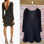 One33 Social Pleated Ruffle Long Sleeve Cocktail Dress size 8 Black Photo 2