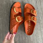 Birkenstock Arizona Big Buckle Nubuck Orange Sandals 40 Photo 5
