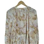 Stine Goya Lydia Silk Long Sleeve Midi Dress size Large Floral Drawstring Waist Yellow Photo 7