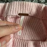 Free People  pink ribbed mock neck bishop long sleeve sweater size medium Photo 3