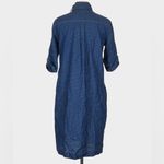 J.McLaughlin Lawrence Denim Chambray Shirt Dress Roll Tab Sleeves Blue Cotton S Photo 5