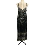 Camilla  Lace Up Front Dress Maxi Under A Full Moon Print Black Size Small Photo 10