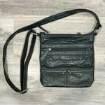Stone Mountain Crossbody Purse Black Soft Leather Medium Shoulder Bag Adjustable Photo 0