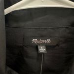 Madewell  Seamed Long Sleeve Mini Shirtdress Poplin Black Minimalist US 8 NWT Photo 8