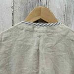 Lands' End Clasp Front Jacket 10P Tan Linen Pockets Nautical Coastal Grandma Photo 4