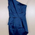 Guess by Marciano Los Angeles Dark Blue One Shoulder Peplum Dress 0 Photo 0
