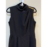 Donna Karan Black Pleated Sleeveless Straight Leg Jumpsuit Size 10 Photo 5