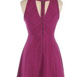 Free People  Mini Dress 10 Miss Connections Lace Fuchsia Fit Flare Cocktail Party Photo 0