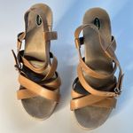 Dr. Scholls  Band Sandals Tan Natural Leather 4.5 " HEELS Sz 10 Med Photo 1