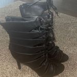 Liliana Nikia Lace Up High Heel Sandal Peep Toe Stiletto Photo 3