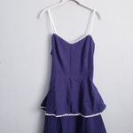 Baltic Born  Odette Navy And White Tiered Open Back Midi Dress Photo 2