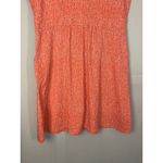 LL Bean Coral White Abstract Print Short Sleeve Knit Dress Women XL REG Orange Photo 9