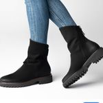 Paul Green $500 NEW NOBU ZIP-UP BOOT BLACK NUBUCK SLOUCHY PLATFORM 8.5 (TC19) Photo 0