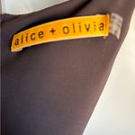 Alice + Olivia  Juniper Chocolate Brown Silk Asymmetrical Draped Sleeve Blouse S 4 Photo 7