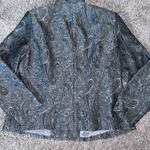 appleseed's Appleseed’s Women’s Grey Paisley Print 3 Button Down Sz 14 Photo 6