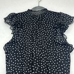 EXPRESS Women's Polka Dot Smocked-Waist Flutter-Sleeve Midi Dress Sz Small Photo 3