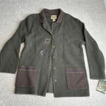 Woolrich Womens NEW Vintage  Small Wool Embroider Cardigan Button Sweater Pocket Photo 0