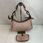 Dooney & Bourke DOONEY BOURKE Vtg Y2K Small Hobo Style Handbag Pink Matching Wallet Leather Trim Photo 2