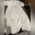 Amanda Uprichard  Saffron Dress 3/4 Sleeve Ruffle Tiered Midi white xs Photo 9