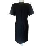 Brooks Brothers  100% Wool Sheath Dress Classic Black Gold Buttons Womens 8 Photo 2