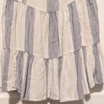 American Eagle  Blue & White Striped Linen Blend Peplum Tank Top Size Large Flowy Photo 4