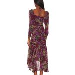 ASTR the Label Athena Midi Dress in Red Floral Chiffon Print Size Small Photo 1