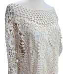 Ultra Pink Womens Crochet Lace Top XL Cream Open Knit Layering Tank Cottage Boho Chic Photo 1