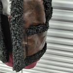 We Wore What Womens Reversible Vegan Leather Sherpa Vest Jacket Size Medium NWT Photo 7