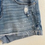 Abercrombie & Fitch Light Wash Denim Distressed Mid Rise Cuffed Summer Shorts Photo 1