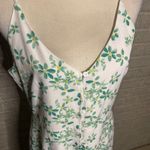 Pink Lily  White Green Floral V Neck Button Front Maxi Dress‎ Summer Casual Large Photo 1