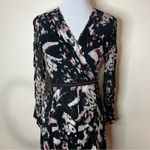 ALLSAINTS  Lizia Wing Abstract Floral Chiffon Shark Bite Hem Midi Dress Studded 2 Photo 2