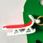 Vintage Xmas Christmas Holiday Charms Red White Sled Charm Photo 2