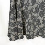 Michael Kors Sz 10 Midi Skirt Trumpet Black Gray Lace Print Flare Whimsigoth 195 Photo 6